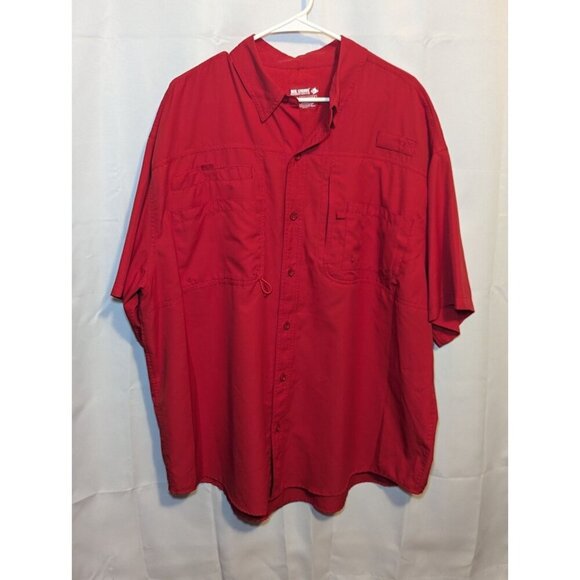 Reel Legends Mens Shirt RED Short Sleeve Fishing Vented Size XXL - Picture 1 of 13